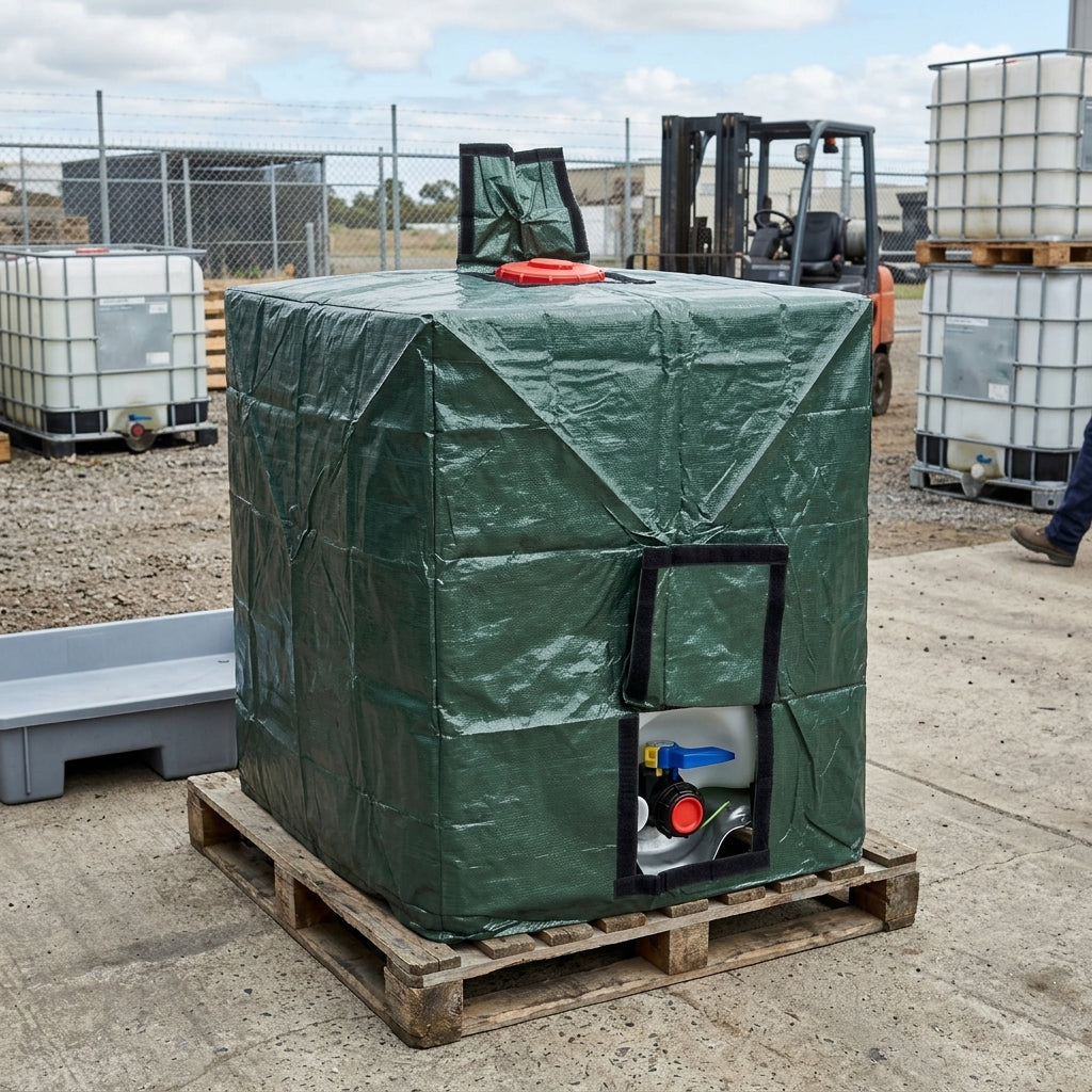 Weatherproof IBC Cover for 1000L Tanks - Woven Polyethylene