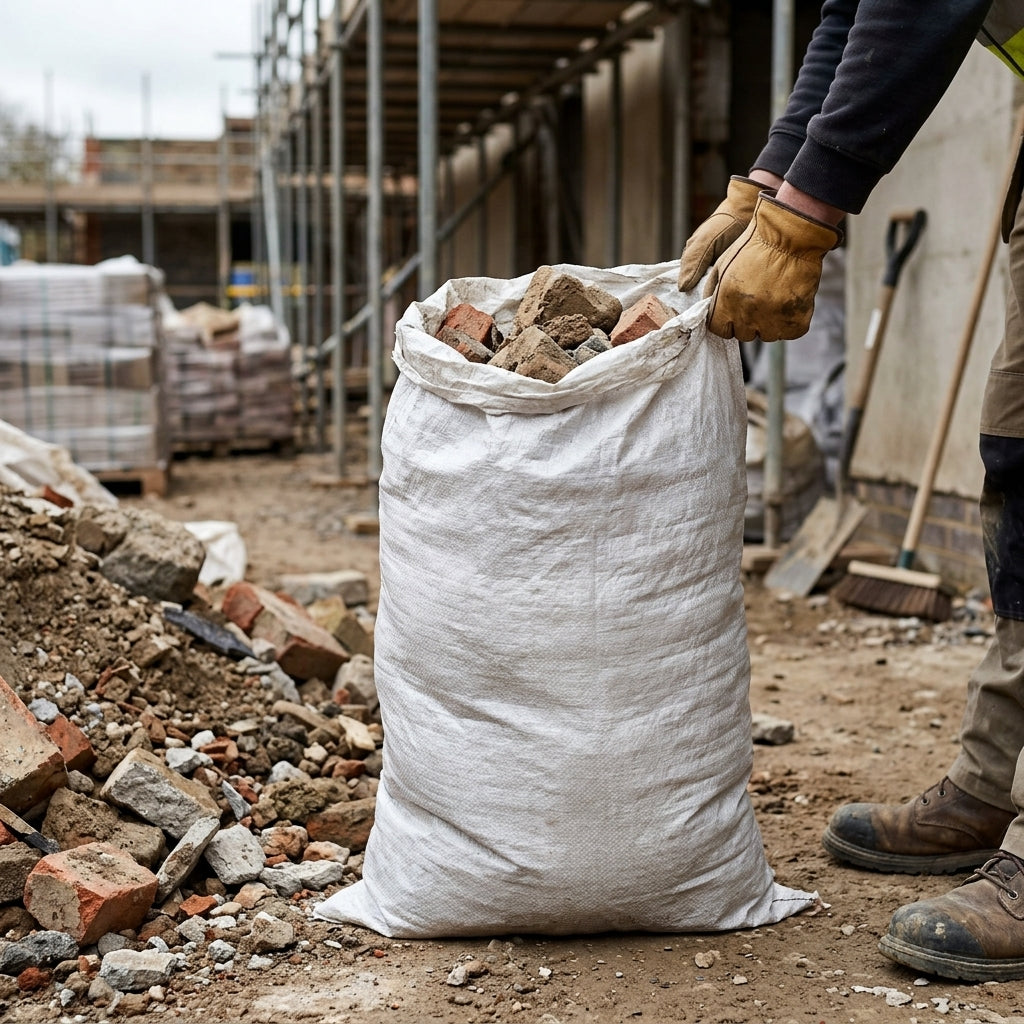 Heavy Duty Woven Rubble Sacks - Tear-Resistant Polypropylene