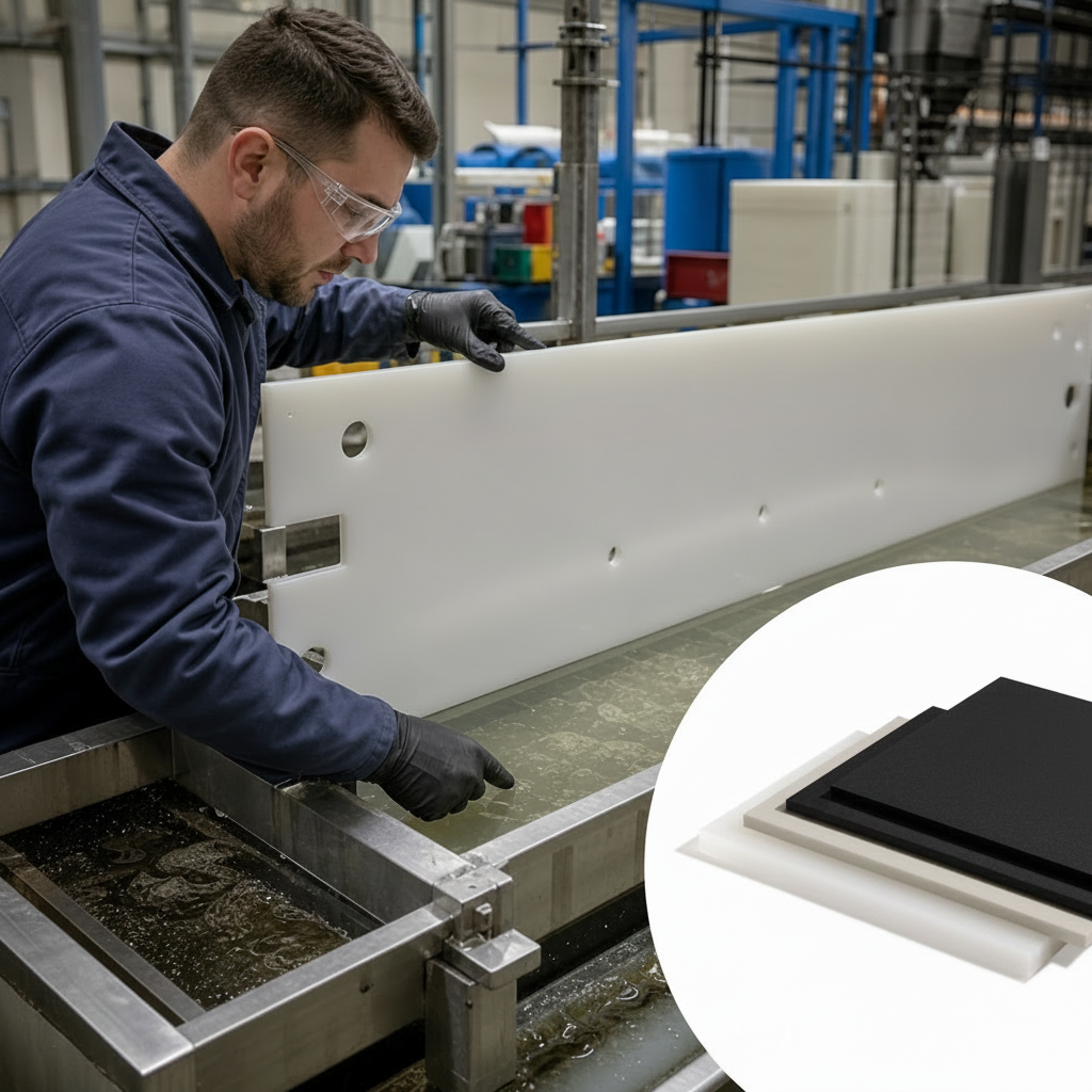 High Density Polyethylene Natural (milky-white) / Black Sheet 2mm to 8mm thick for Liners & geocells - UK Engineering Plastics