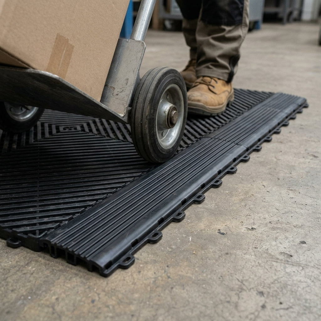 Non-Trip Ramp Edge for Modular Rib Floor Tile – Black or Charcoal