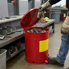 Steel Oily Waste Can with Self-Closing Lid