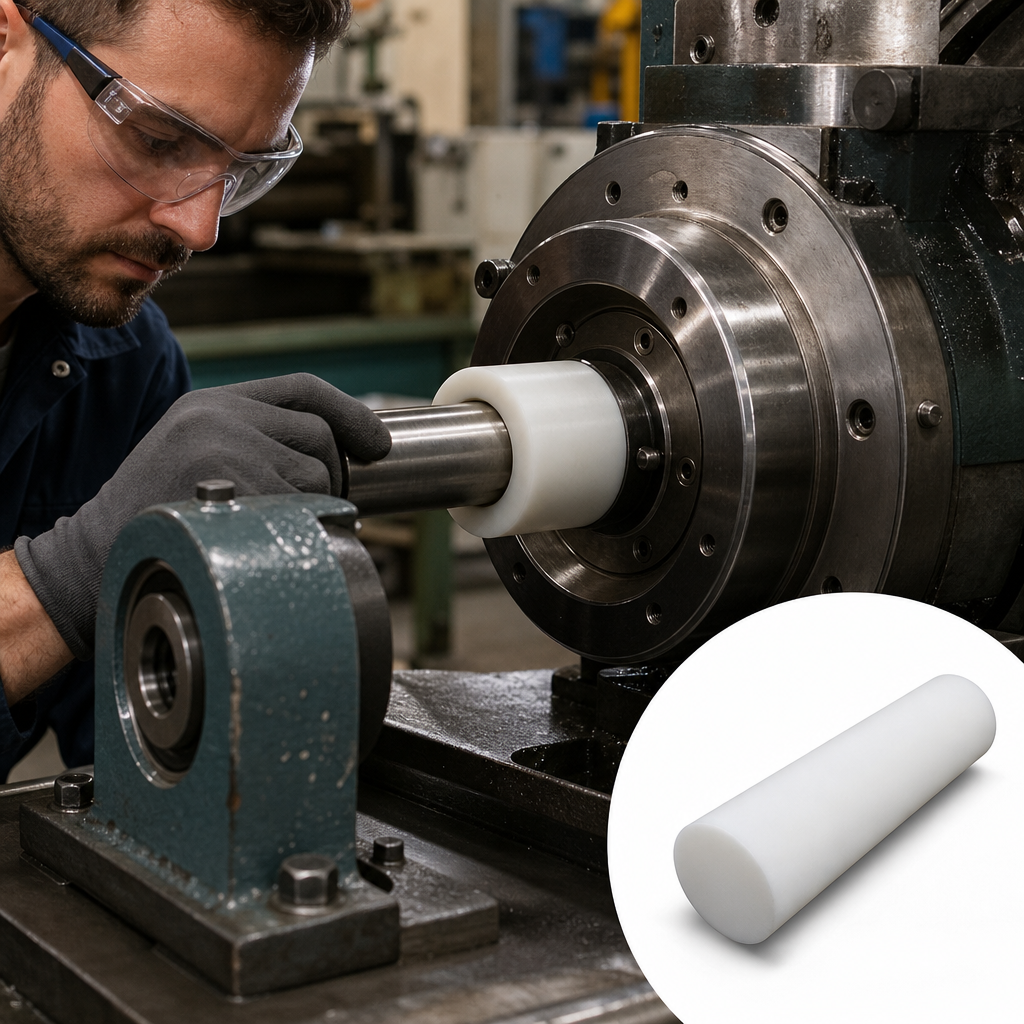 PETP Natural (White) Rod 90mm to 160mm dia for Gears & bushes - UK Engineering Plastics