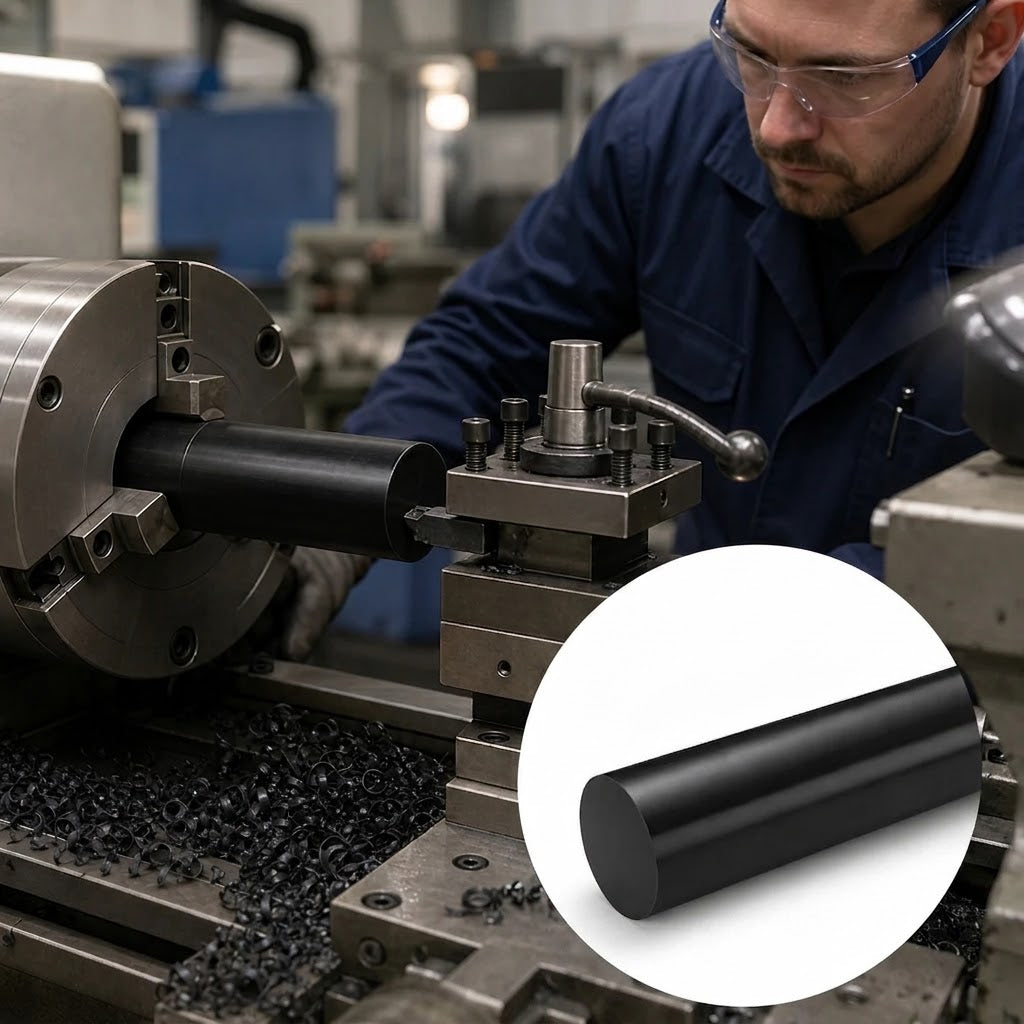 Delrin Black Rod Polyoxymethylene Homopolymer for Engineering Applications 16mm to 80mm diameter - UK Engineering Plastics