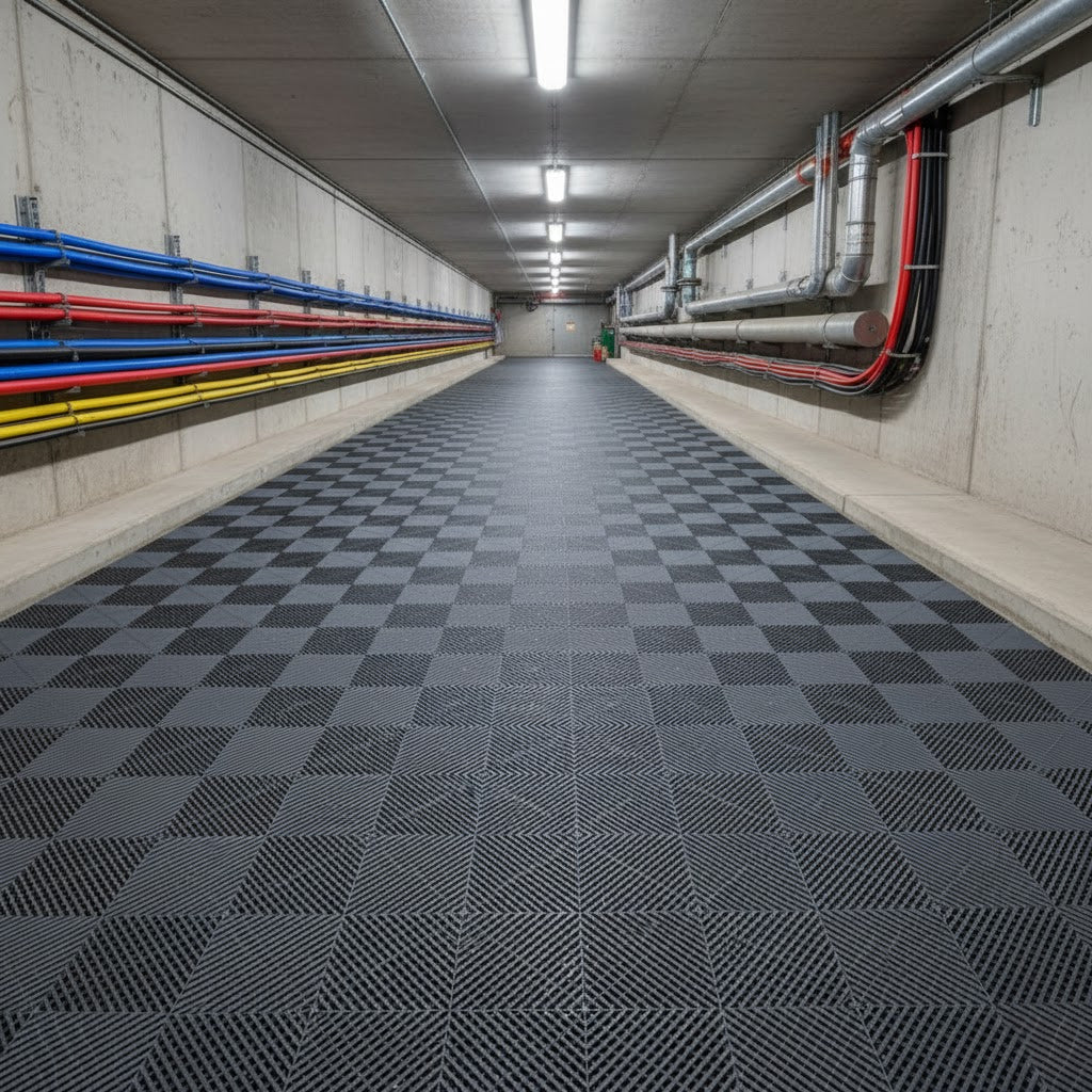 Modular Rib Floor Tile – Recycled, Non-Slip & Heavy Duty