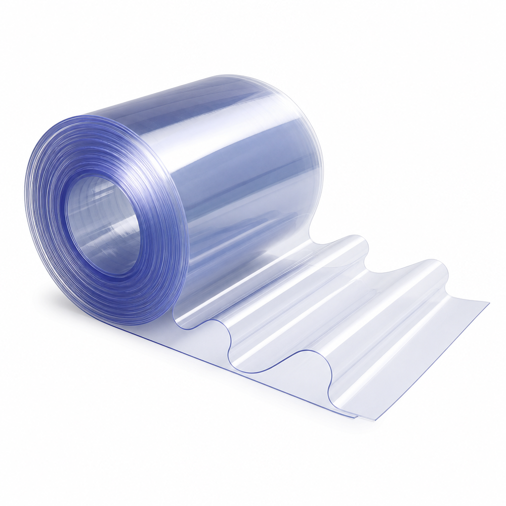 PVC Clear Strip Full Roll 100mm to 400mm thick for Draft reduction & temperature control - Full Rolls in use