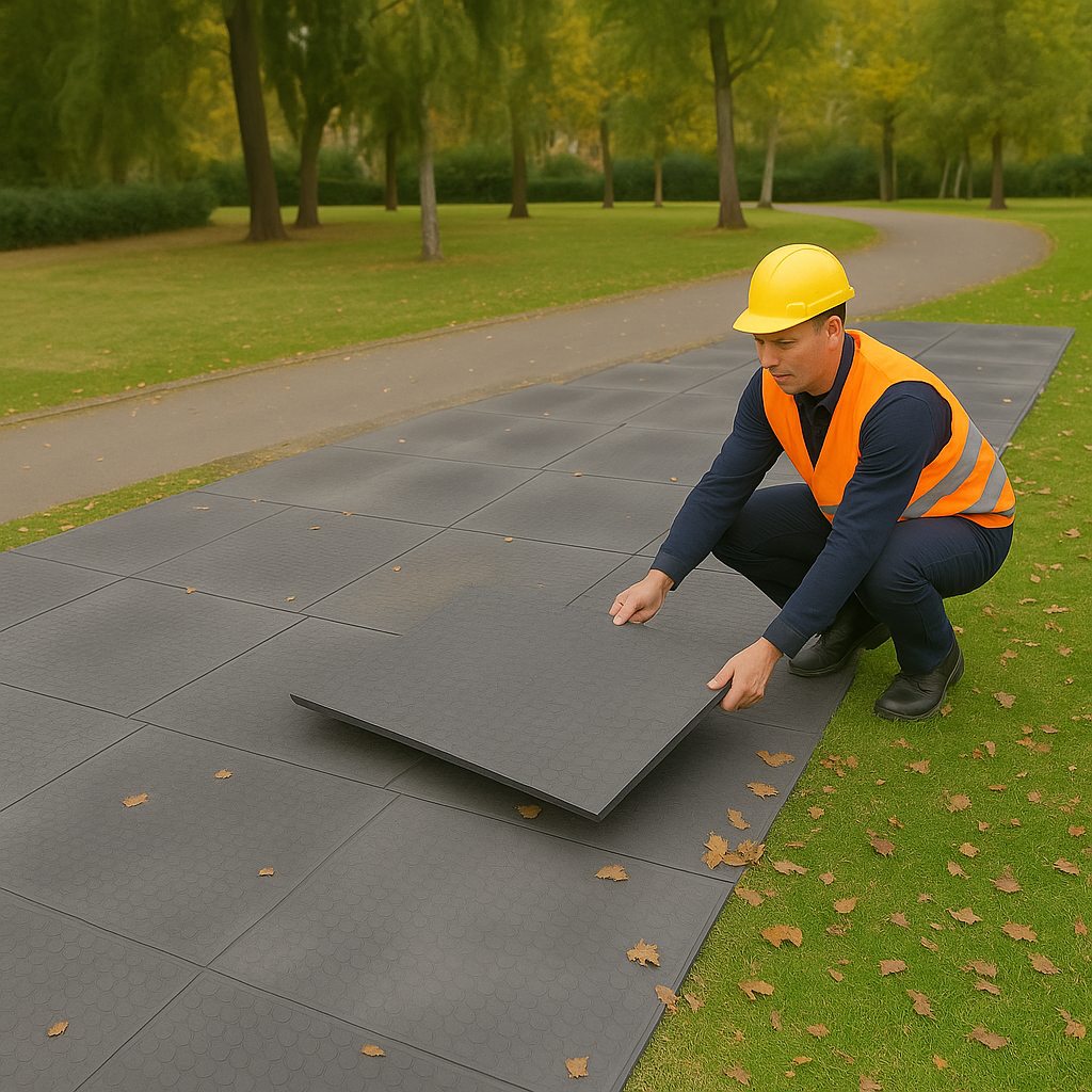 Heavy Duty Safe Site Matting Round Dot – 1200 x 800 x 22mm