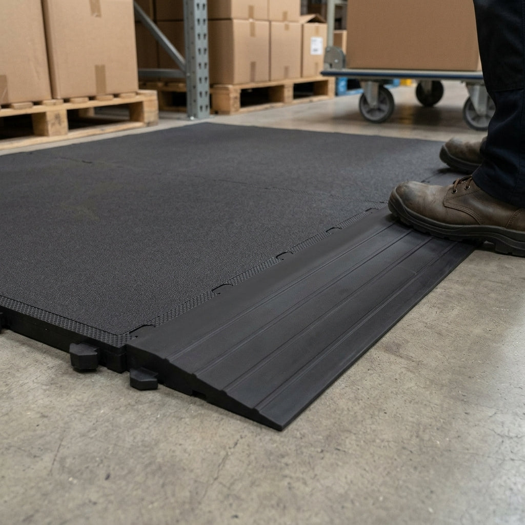 Bevelled Rubber Ramp Edge for Modular Anti-Fatigue Flooring 0.5m