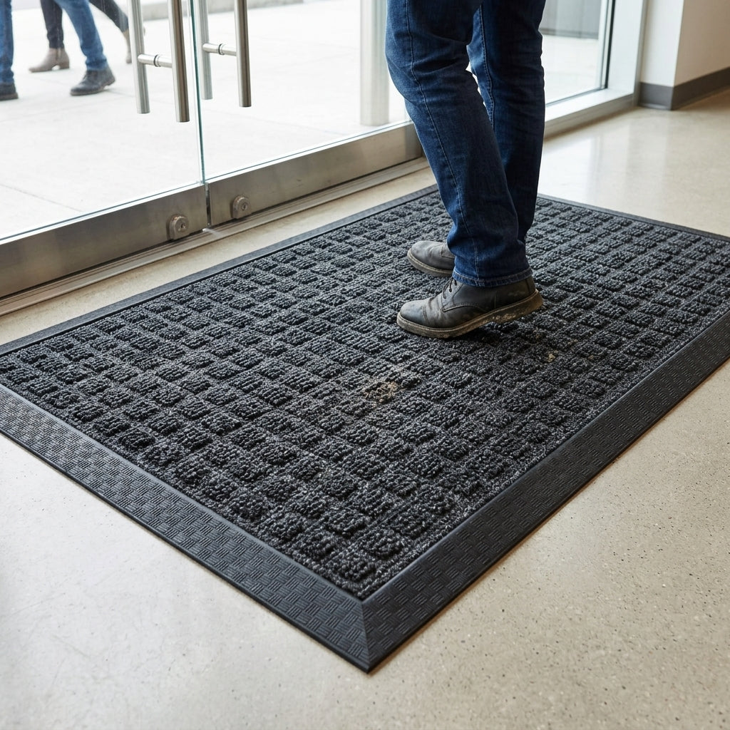 Heavy Duty Entrance Mat with Waffle Pattern - High Moisture Retention