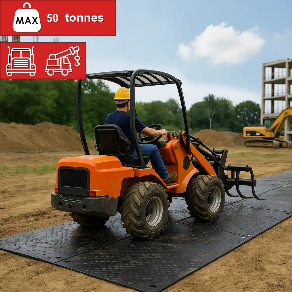 Premium ChassisGuard™HD Access Mats Recycled HDPE 2400mm x 1200mm Trackway for Heavy Machinery