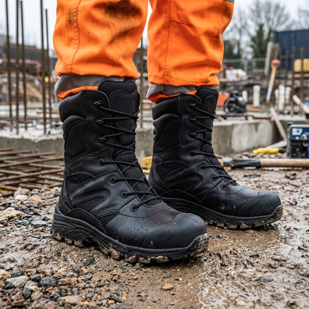 High Leg Waterproof Safety Boot with Fibreglass Toecap