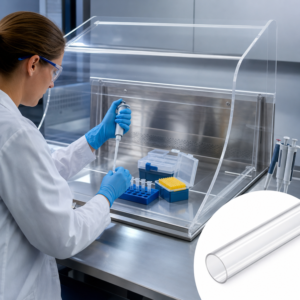 Polycarbonate Clear Tube 10mm to 250mm dia for Protective barriers & safety shields - UK Engineering Plastics