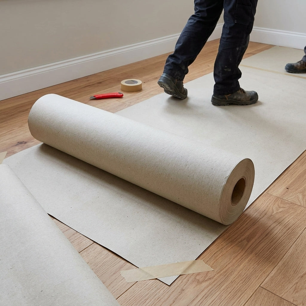 Recycled Card Floor Protection Roll - Heavy Duty Options, 50m x 1m