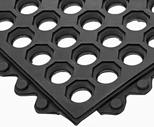 Rubber Link Mats with Drainage Holes for Pool And Wet Areas - Industrial-polymers