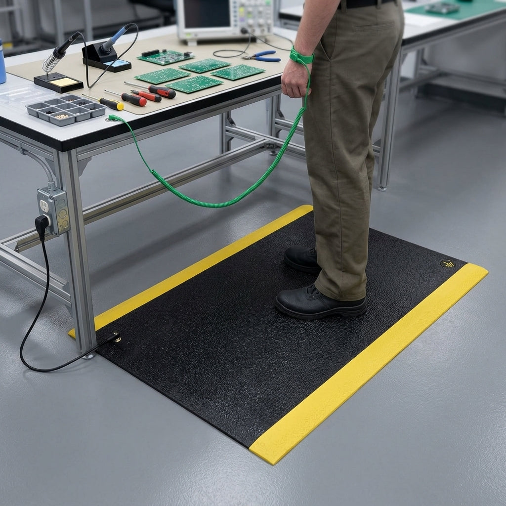 ESD Anti-Fatigue Mat Static Dissipative Vinyl 9.4mm Thick