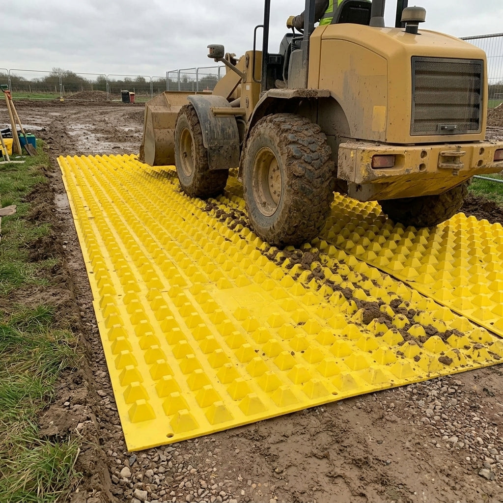 Pyramid Surface Vehicle Debris Removal Mat for Construction Sites