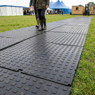 Interlocking Square Top Rubber Ground Protection Mat - 1.2m x 0.8m