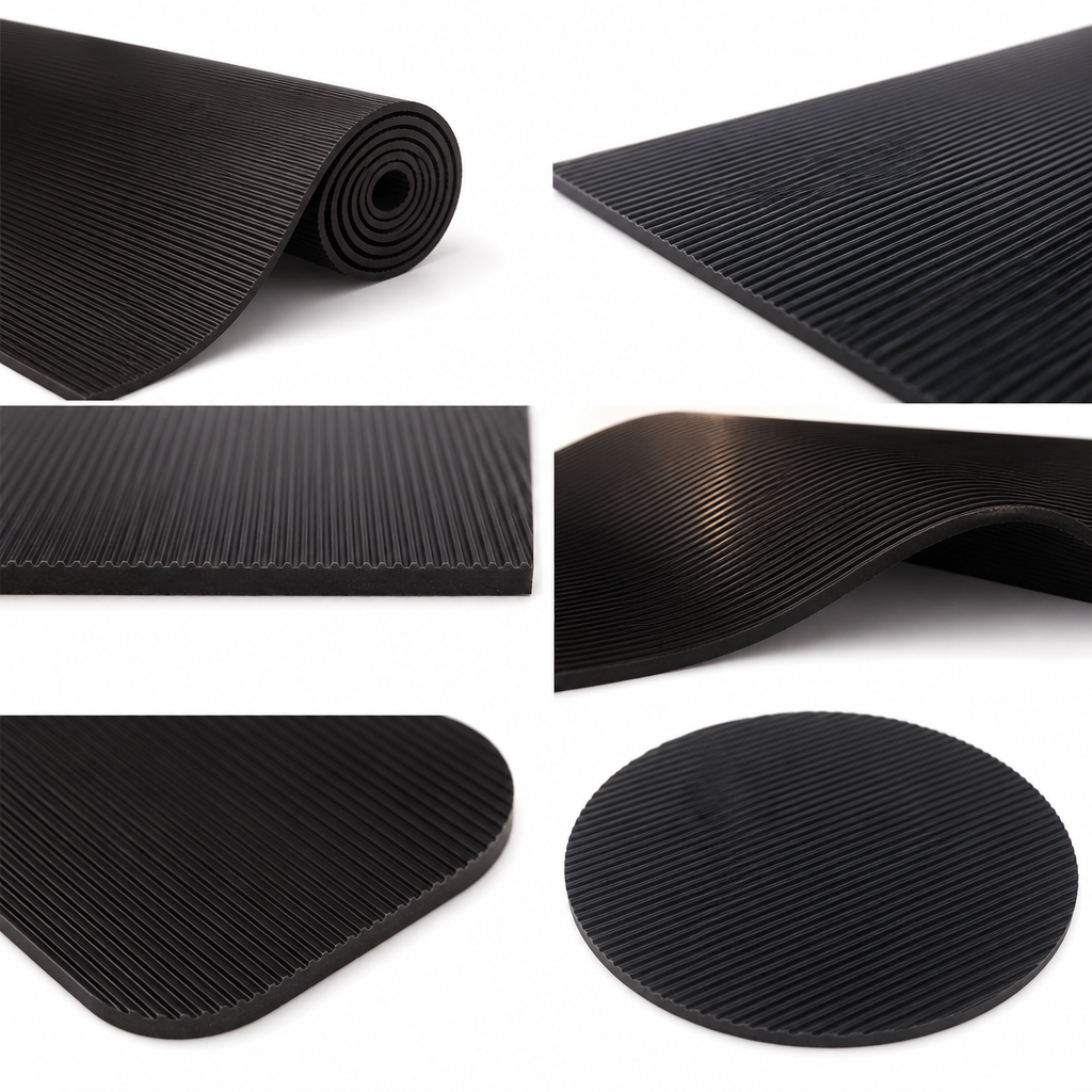 Fine Rid Rubber Matting 3mm to 6mm thick for Mats & walkways - Rubber Sheet in use