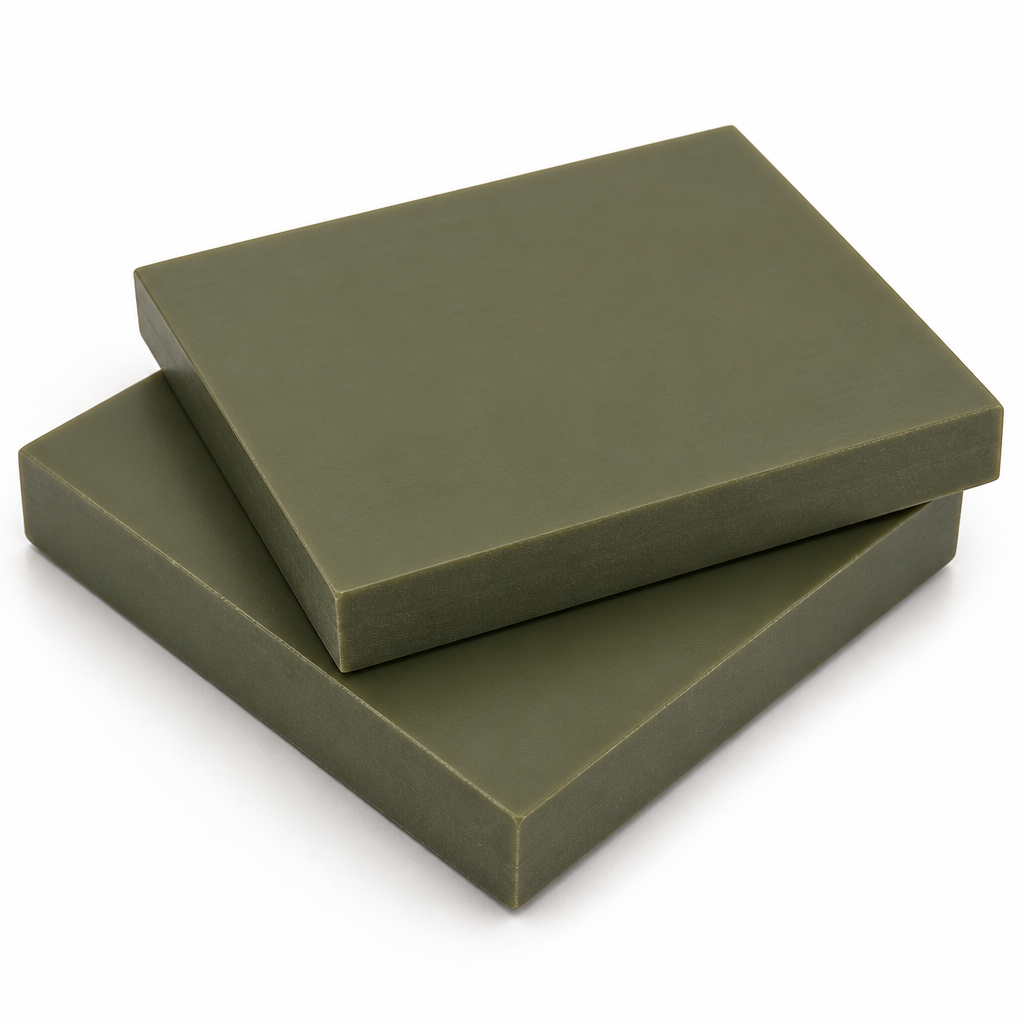 Oil Filled Nylon Khaki-Green Sheet 60mm to 100mm thick for Cams & bushes - Nylon in use