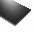 Thin black cast nylon panel angled on white, matt face with a lighter grey sawn edge along the front