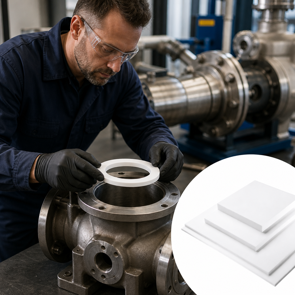 PTFE White Sheet 0.25mm to 1mm thick for Gaskets & seals - UK Engineering Plastics