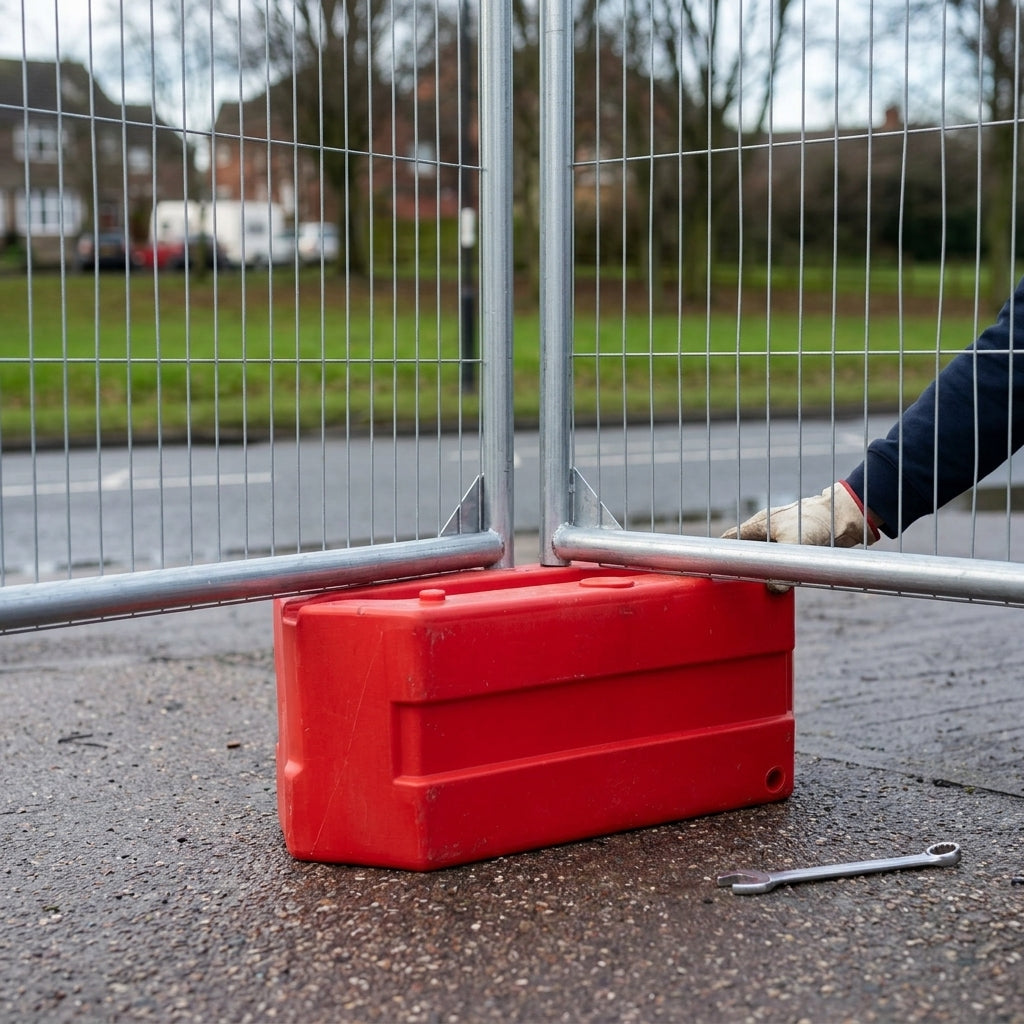 Compact Water Ballast Block for Mesh Fence Panels - 105kg Capacity