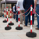 Post and Chain Barrier with Water-Filled Base for Safety