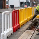 Interlocking Personnel Barrier with Swivel Connection High Visibility
