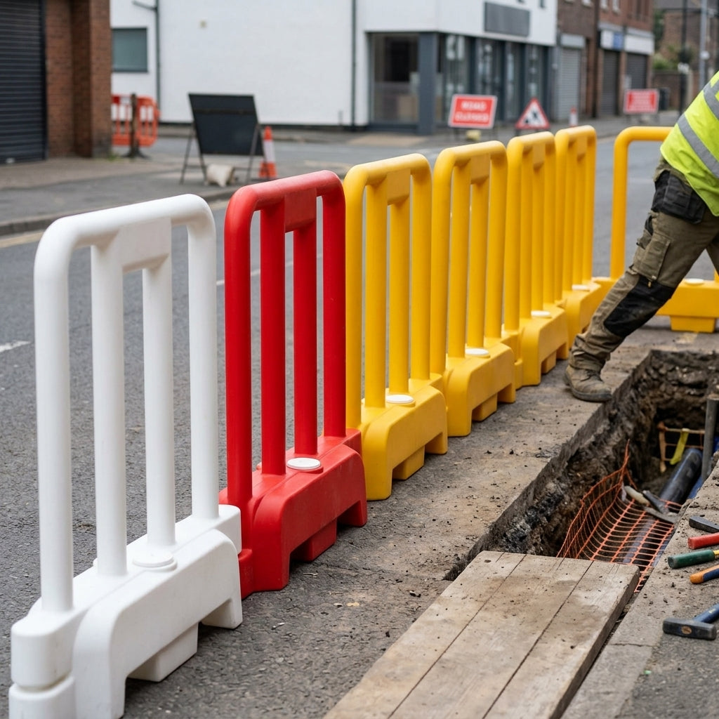 Interlocking Personnel Barrier with Swivel Connection High Visibility