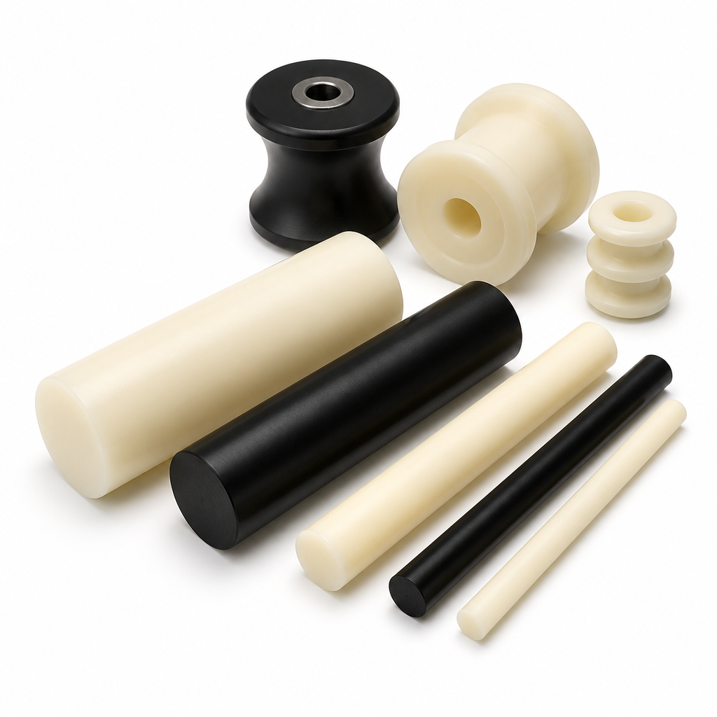 Nylon 66 Natural (cream) / Black Rod 5mm to 32mm dia for Insulators & rollers - Nylon 66 Rod in use