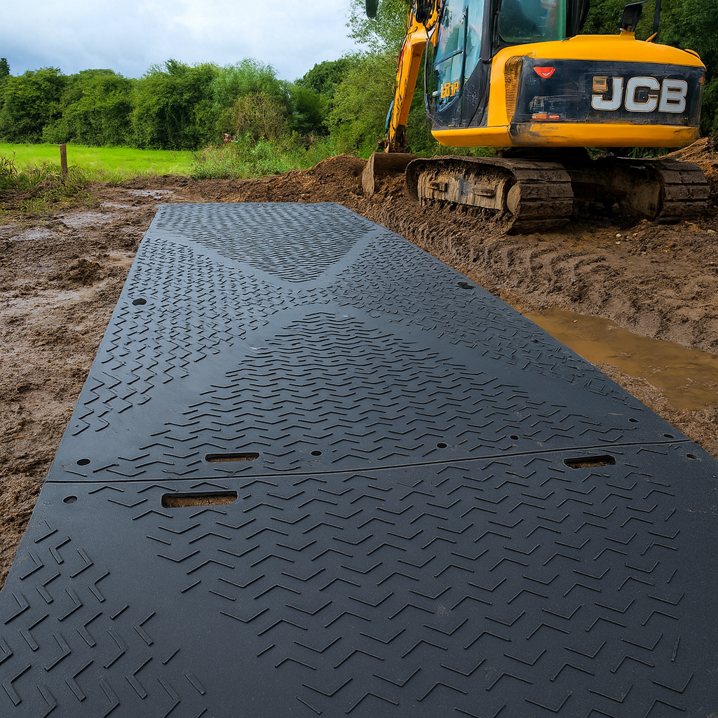 Heavy Duty Access Mat – Recycled HDPE, Double-Sided, Black