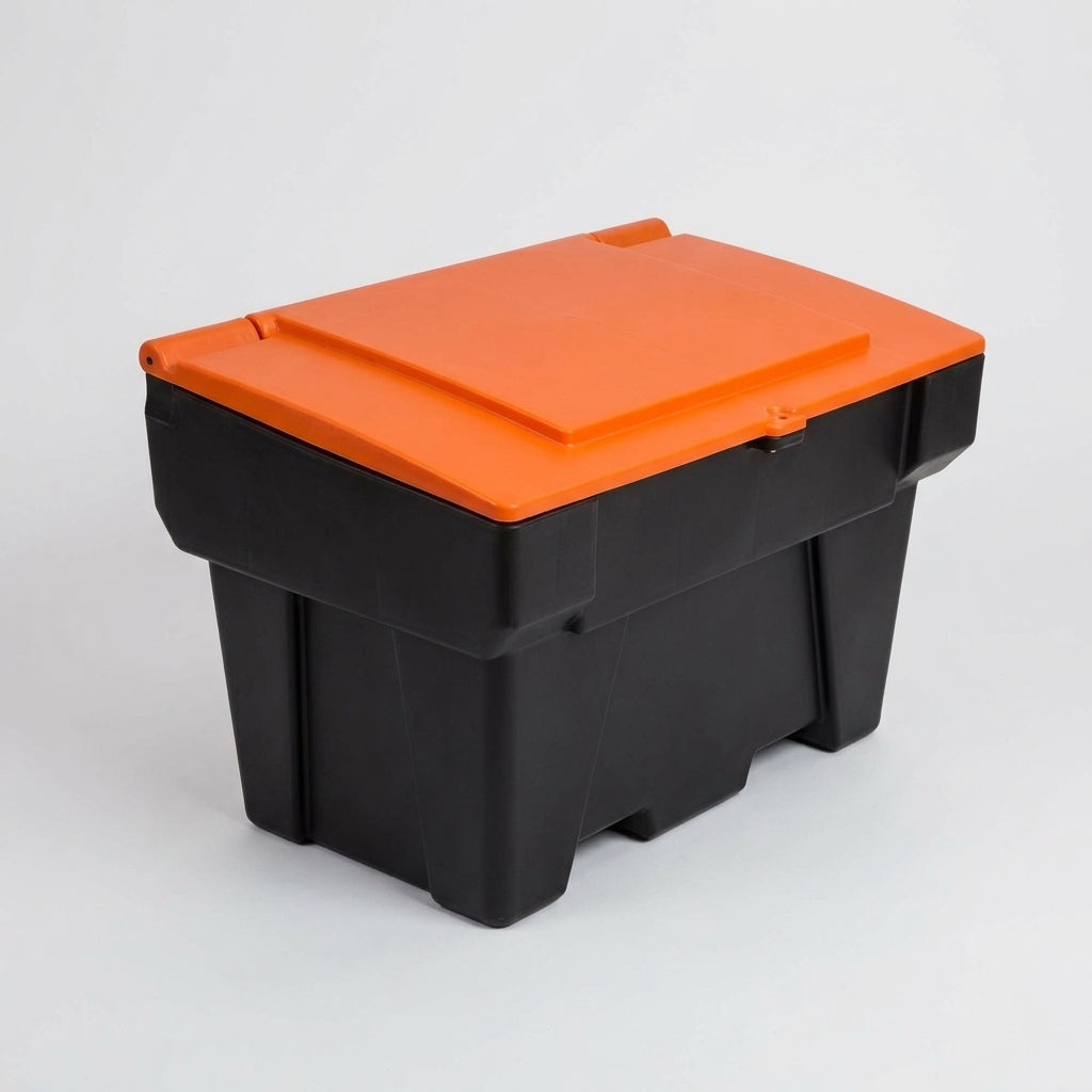 Lockable Grit Bin – Heavy Duty Polyethylene – 200 Litre Capacity (view 2)