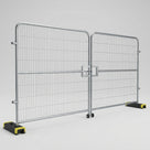 Mesh Vehicle Gate for Temporary Fencing with Hinged Access (view 2)