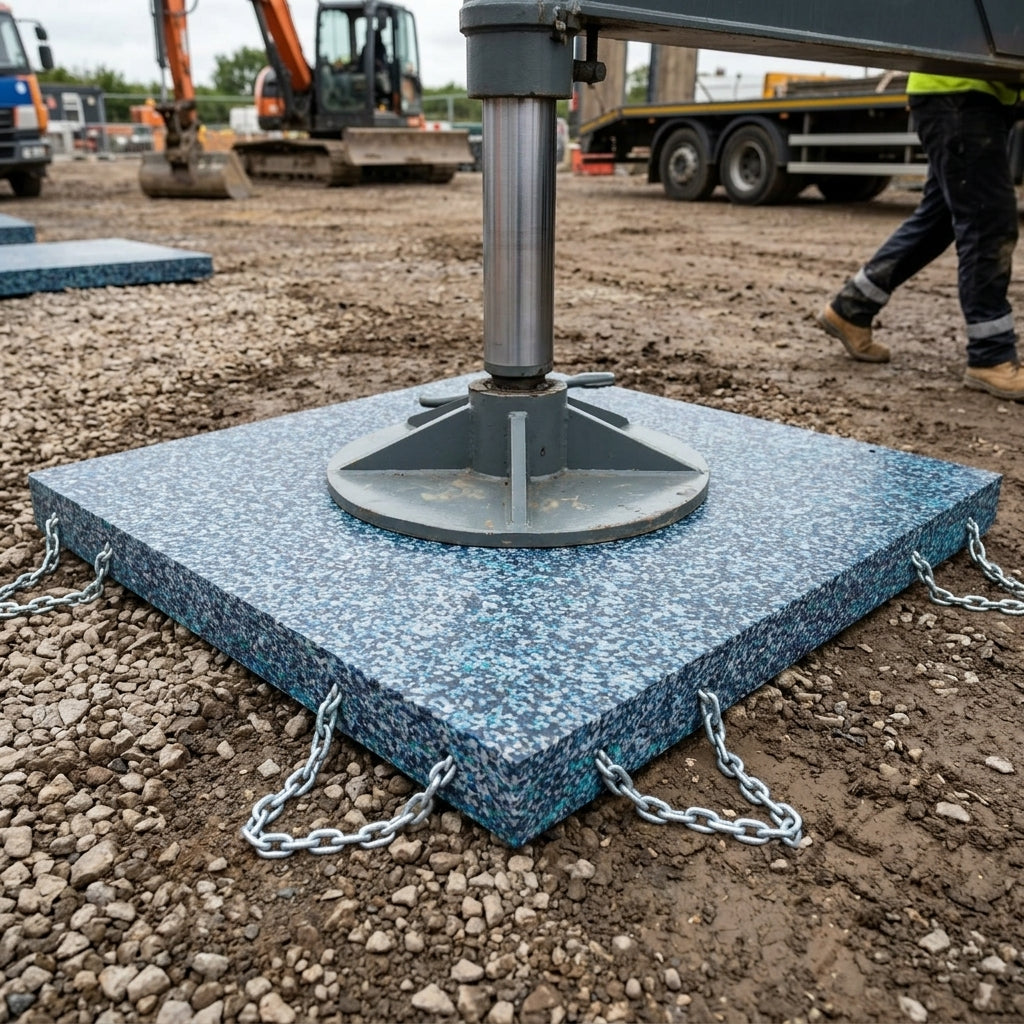 Heavy Duty Outrigger Pad with Chain Handles - 1200mm x 1200mm x 100mm