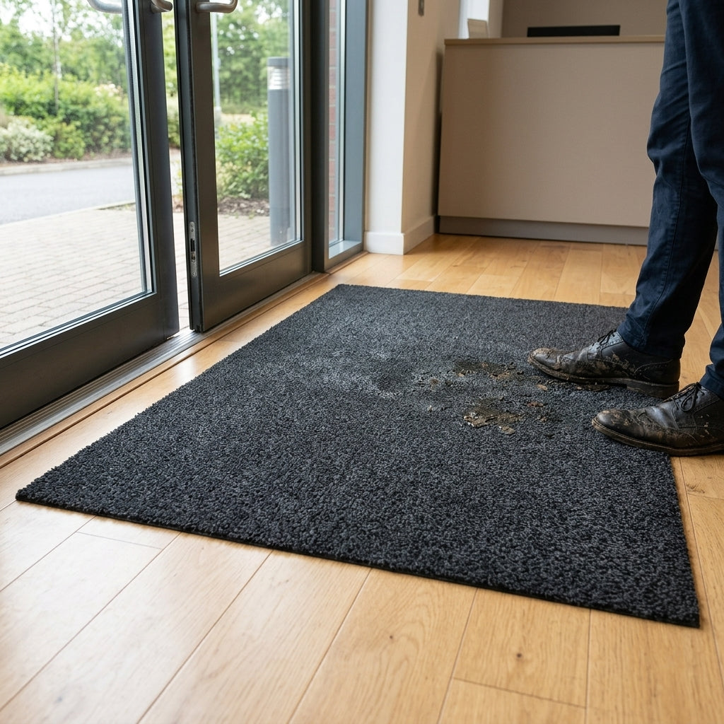 Cotton Entrance Mat with Waffle Pattern