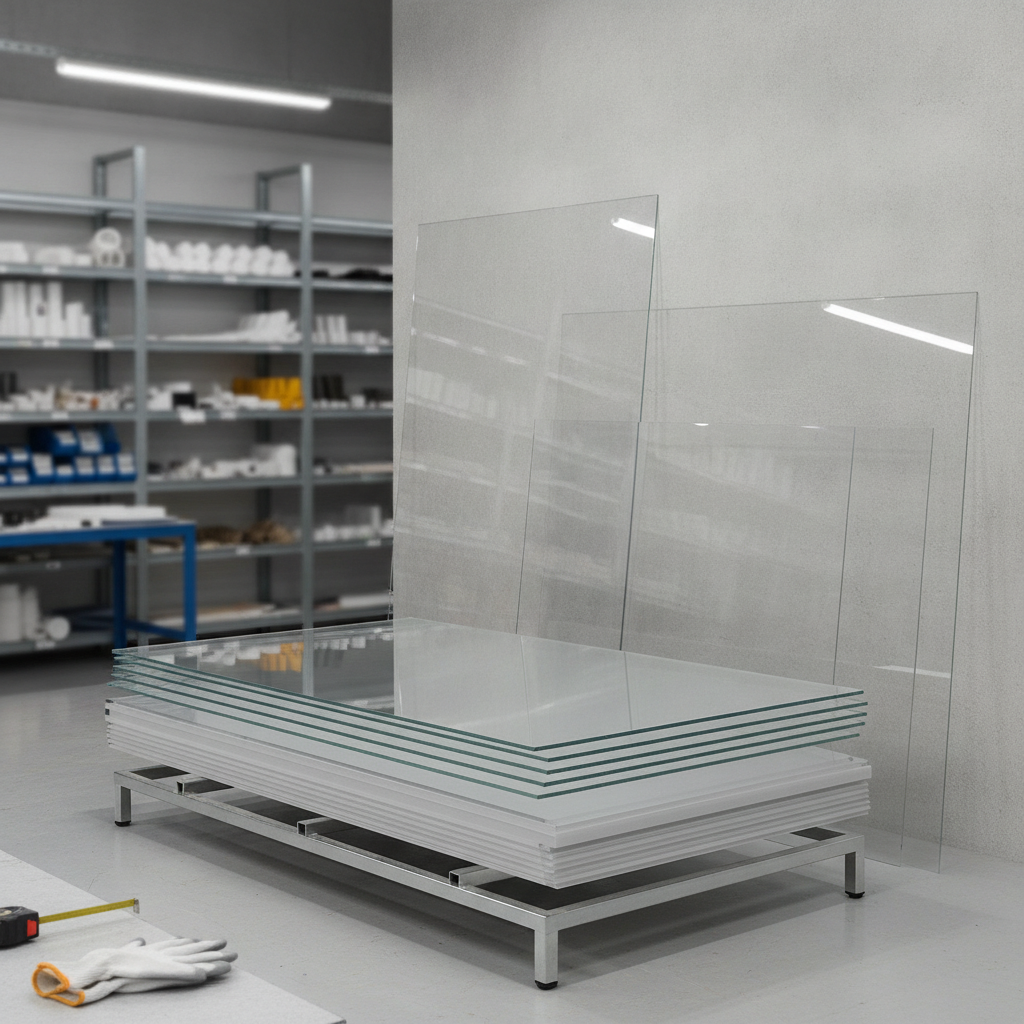 Clear polycarbonate sheets in trade counter - transparent PC plastic sheet cut to size UK