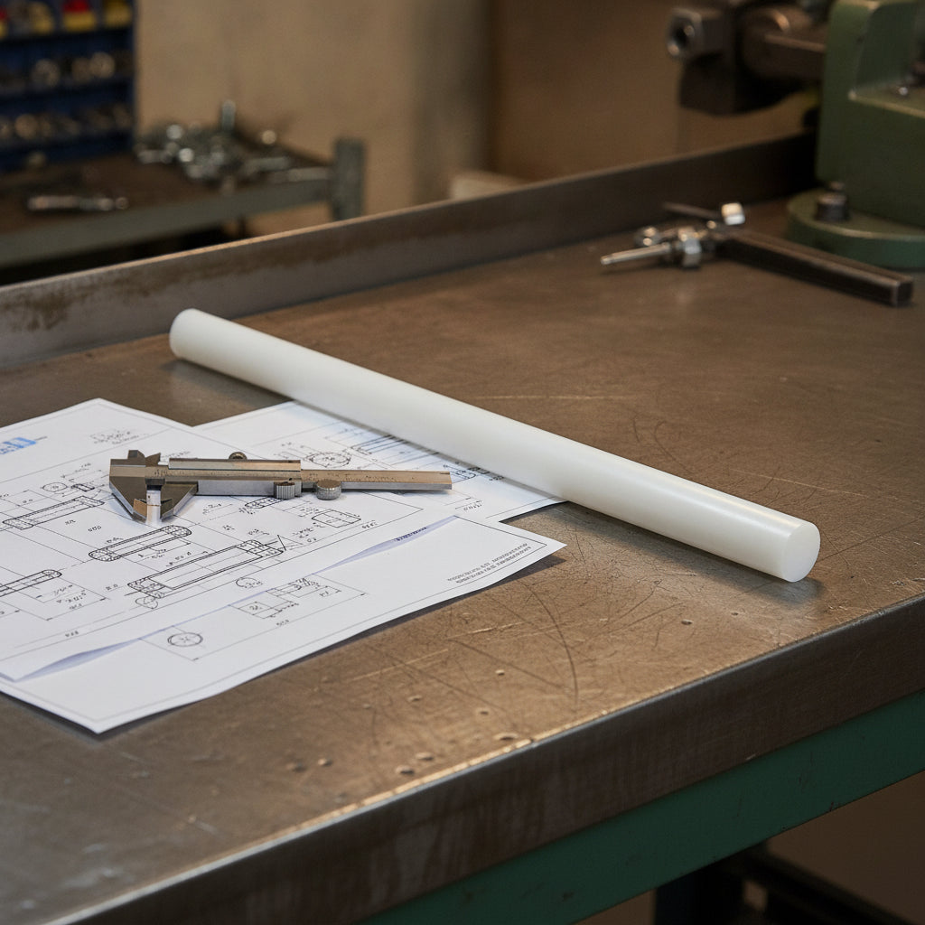 HDPE Natural Plastic Rod - 60mm Dia.