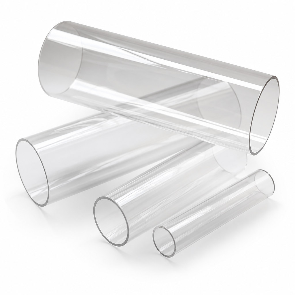 Cast Acrylic Clear Tube 50mm to 100mm dia for Signage & furniture components - Acrylic Tube in use