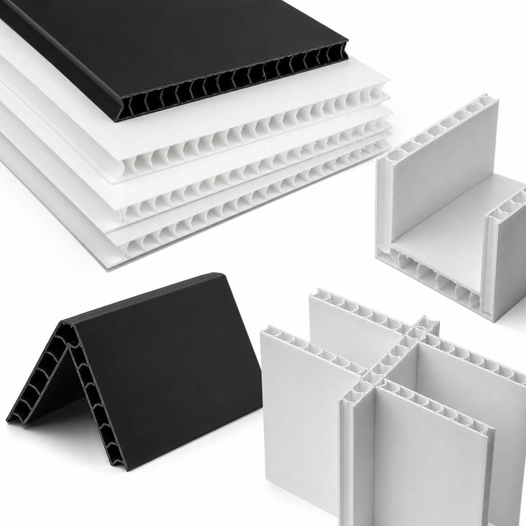 Polypropylene White / Black Sheet 10mm thick for Packaging & temporary structures - Correx® Sheet in use