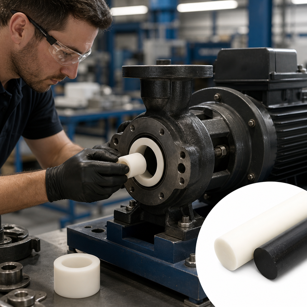 Acetal Copolymer White / Black Rod 110mm to 300mm dia for Gears, bearings & bushes - UK Engineering Plastics
