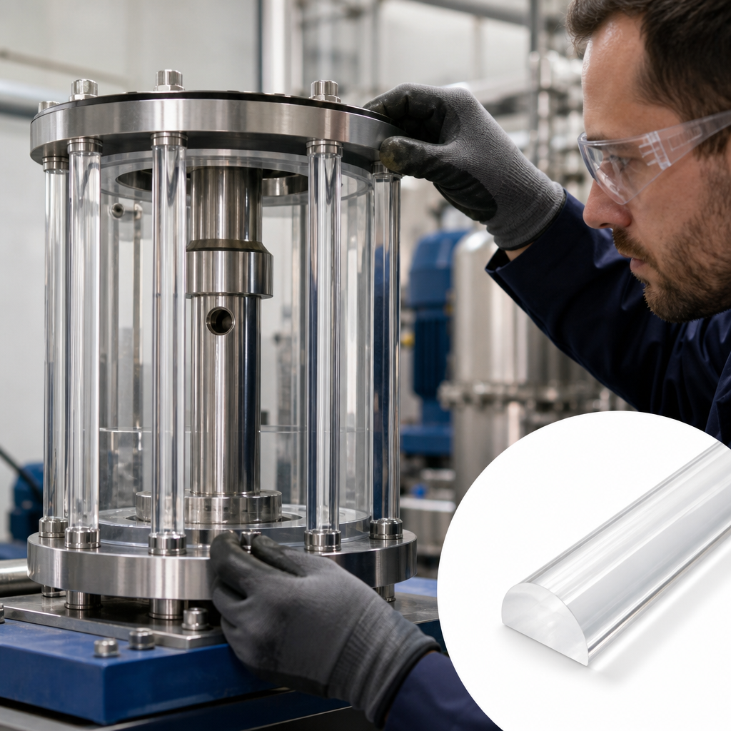 Cast Acrylic Clear Half Round Rod for Decorative elements & signage - UK Engineering Plastics