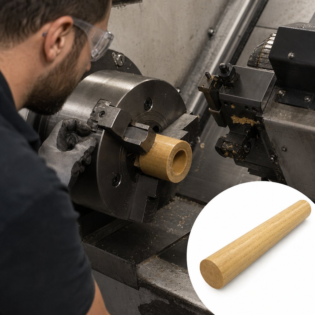 Phenolic Cotton Laminate Brown Rod 16mm to 50mm dia for Electrical components & mechanical parts - UK Engineering Plastics
