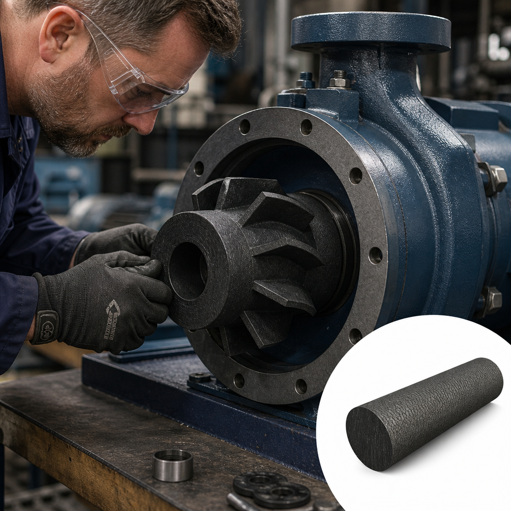 Nylon 6 Black-grey Rod 160mm to 250mm dia for Gears & bushes - UK Engineering Plastics