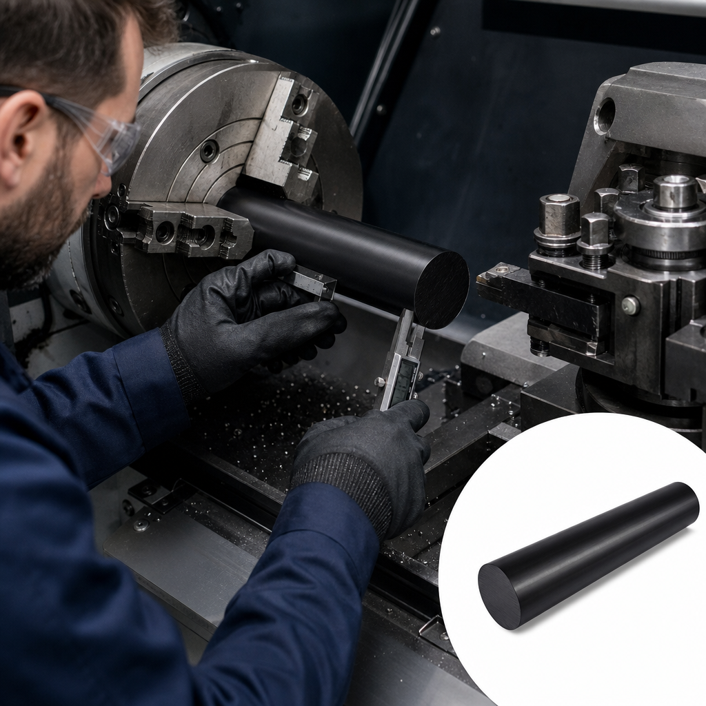High Density Polyethylene Black Rod for Food Industry Applications 10mm to 225mm diameter - UK Engineering Plastics