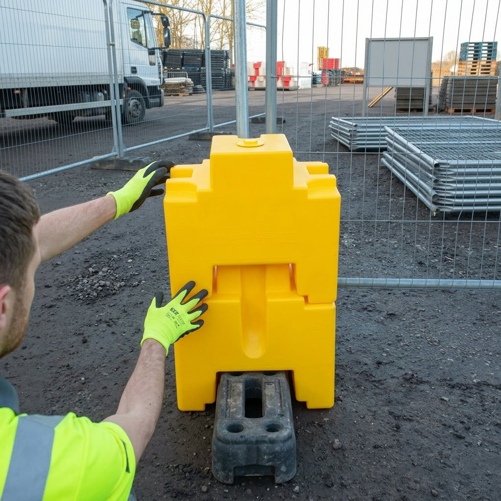 Water-Filled Fence Ballast Block – Stackable Stabiliser up to 40kg