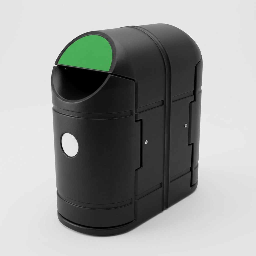 Outdoor Waste Bin with Locking Door Panel - Single or Twin Unit (view 2)