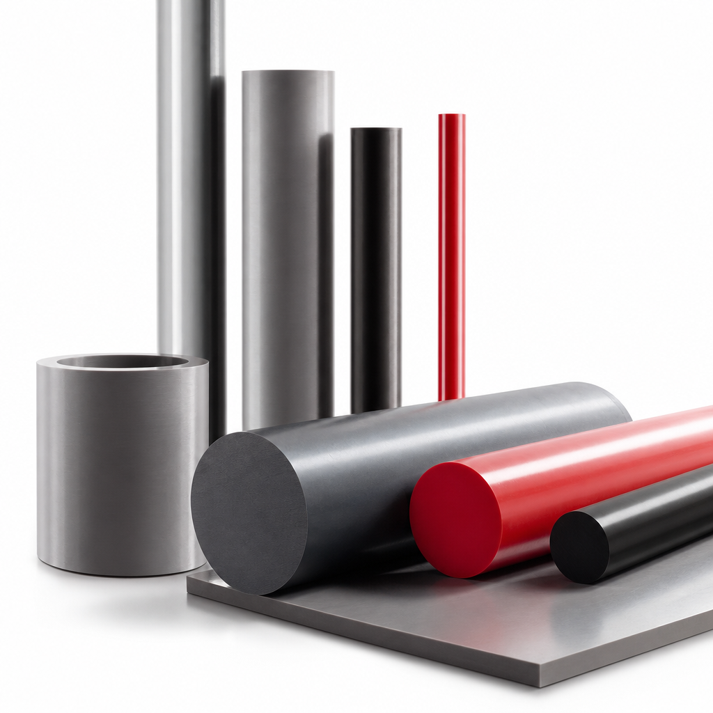 Unplasticised PolyVinylChloride Grey / Red / Black Rod 45mm to 90mm dia for Chemical storage & structural components