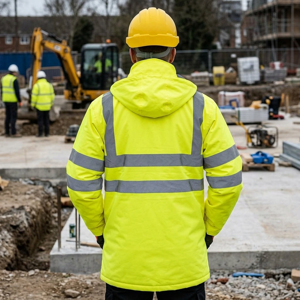 High Visibility Waterproof Jacket, Breathable, BS EN20471 Class 3