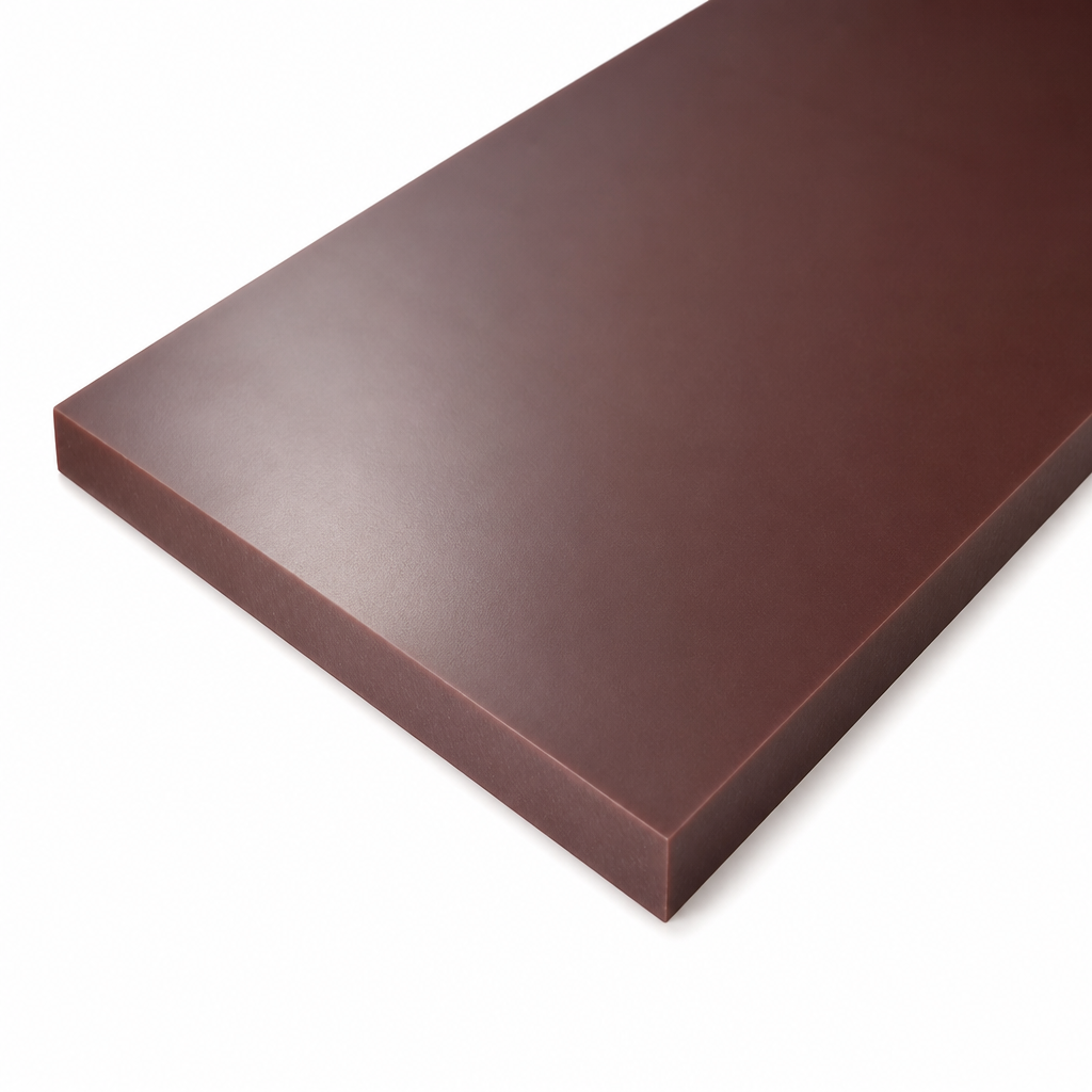 High Molecular Weight Polyethylene PE500 Burgundy Sheet for Food Processing 12mm to 25mm thick - Sheet in use