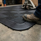 Modular Rib Tile Corner Ramp Edge Black or Charcoal