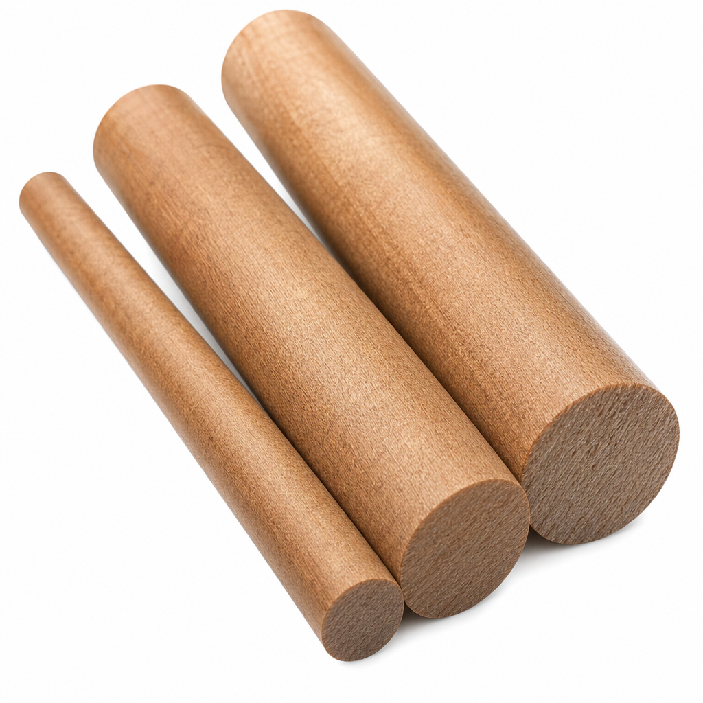 Phenolic Cotton Brown Rod 6mm to 12mm dia for Rollers & circuit boards - Rod in use